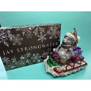 Jay Strongwater Mouse On A Sled Christmas Ornament